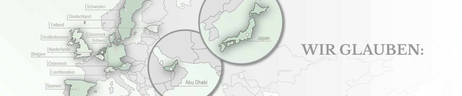 Karte des Giacobbe Vertriebsgebiets in Deutschland und den Nachbarländern