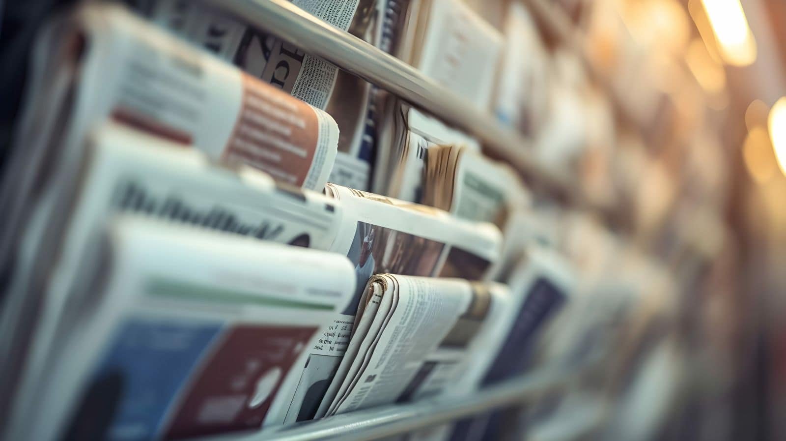 Gestapelte Zeitungen als Sinnbild für Presseberichte